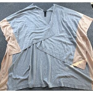 Eileen Fisher Cardigan Women's One Size Gray Peach Drape Open Sweater